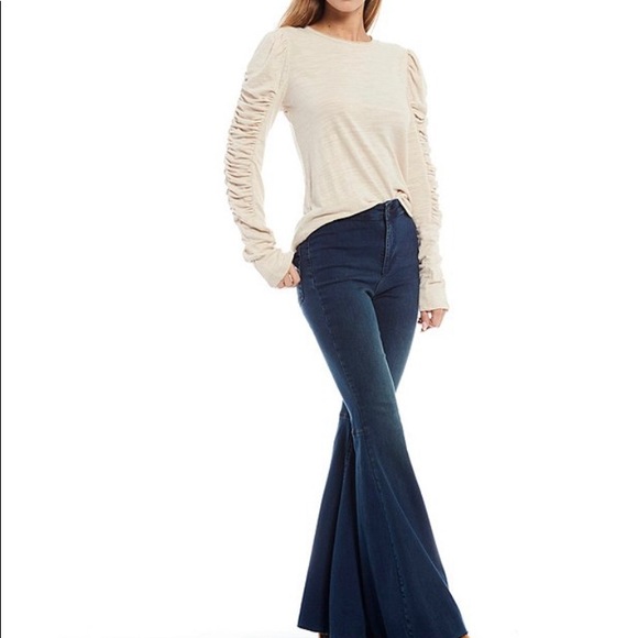 Free People Natasha Puffed Shoulder Ruched… - Picture 6 of 12